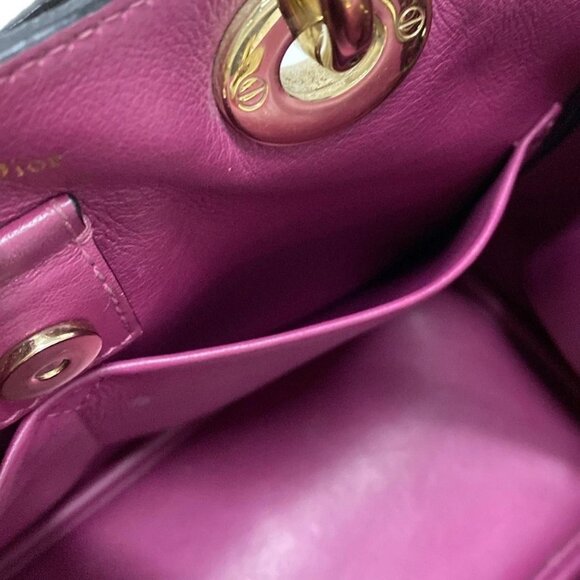Auth DIOR/ChristianDior Diorissimo Black Pink Leather Tote Bag - Picture 15 of 16